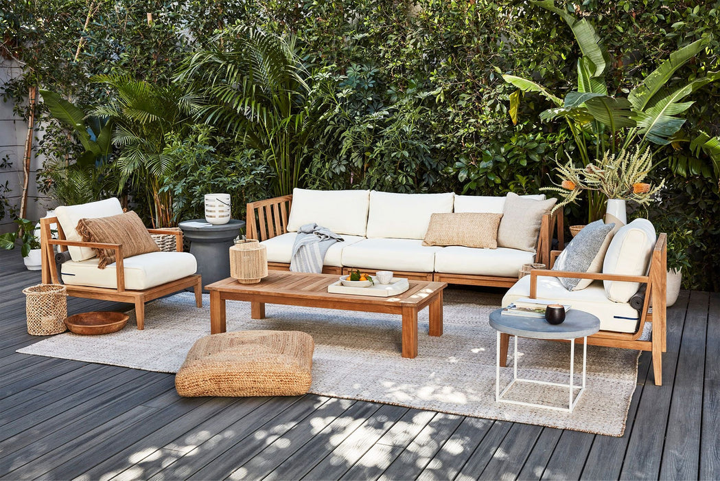 Teak Outdoor L Sectional - 5 Seat